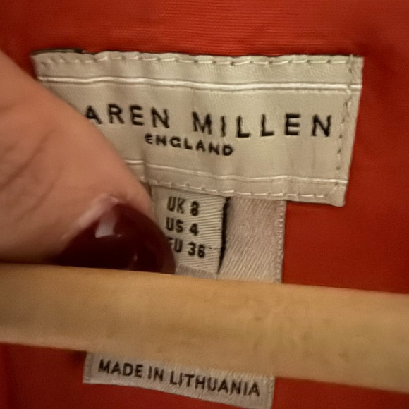 Vintage Karen Millen Red Satin Tailored Mini Dress 4 - Picture 4 of 5